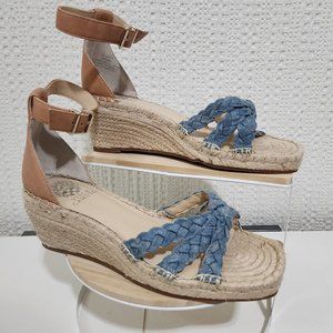 Vince Camuto Tan and Blue Espadrilles
